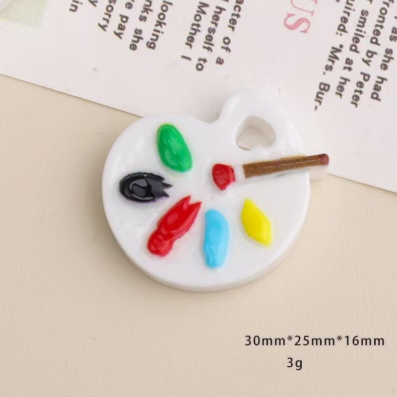 Colorful Artist Palette Resin Flatback Charms Cartoon DIY Decoration for Hairpin Phone Case Keychain Shoe Ornament Making