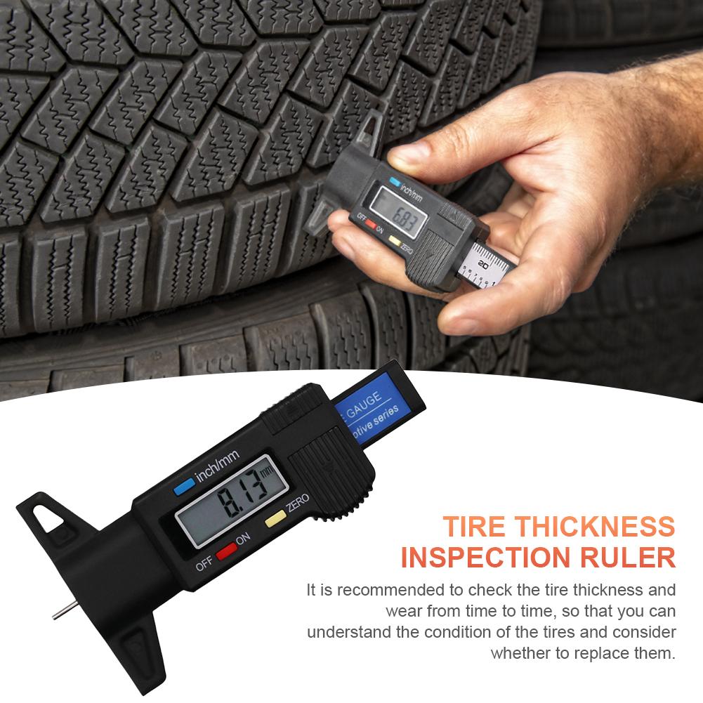 Digital Tread Depth Gauge Battery Operated Digital Tyre Depth Gauge 25mm Thickness Gauge High Precision Measuring Depth Caliper