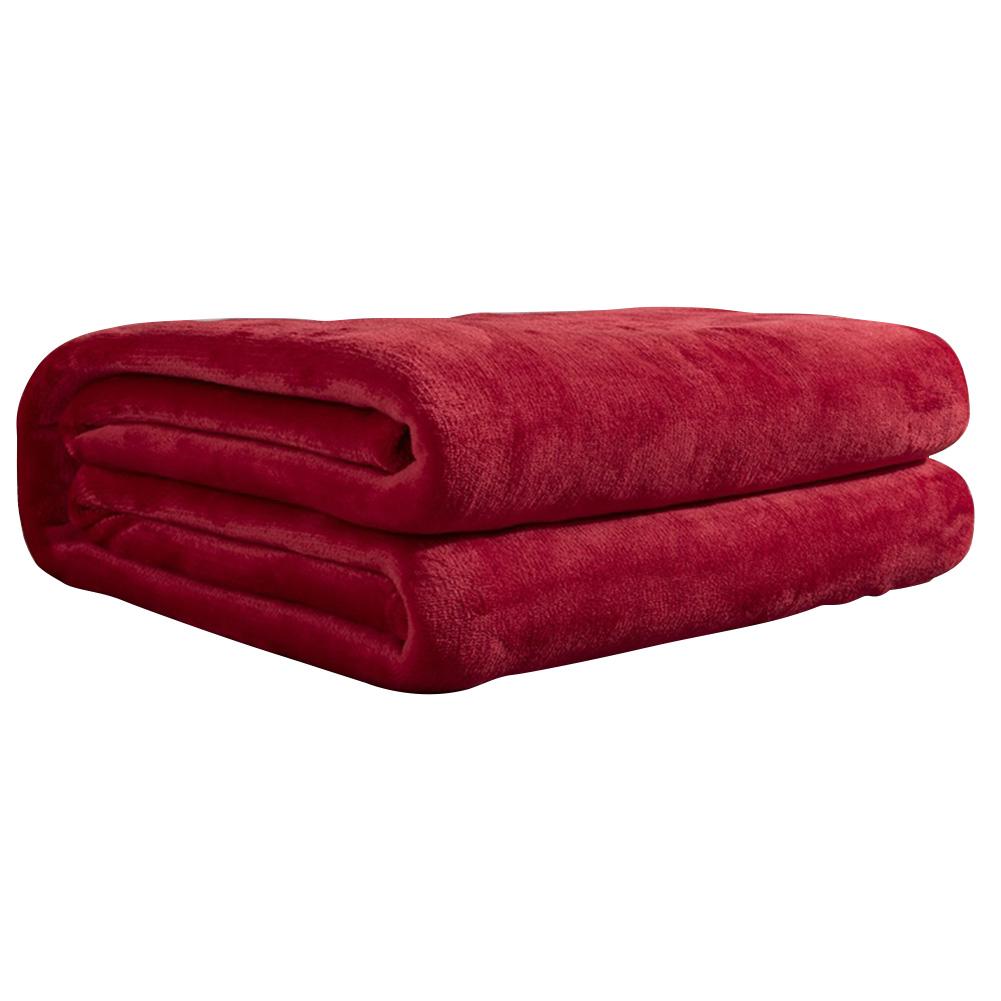 Flannel Solid Color Blanket Multifunction Coral Fleece Blanket Comfortable Lunch Break Blanket for Office Bedroom