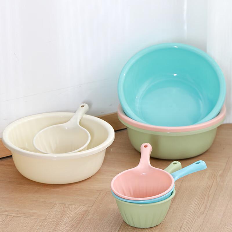 KODENOR Portable Water Bucket, Basin & Ladle Set