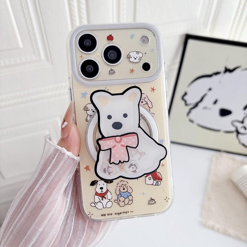 Cute Kawaii Dessert Shop Westie Dog Phone Case IPhone 17 Pro Max 16 Magnetic Snap-on Cover With Kickstand