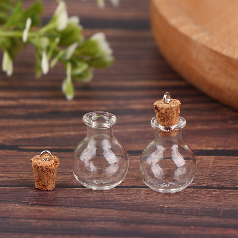 Lot de 10 Petites Bouteilles en Verre Bouteilles Transparentes Mini Bouteilles à Souhaits Avec Bouchons en Liège Mariage Noël Anniversaire Fête Bricolage Artisanat