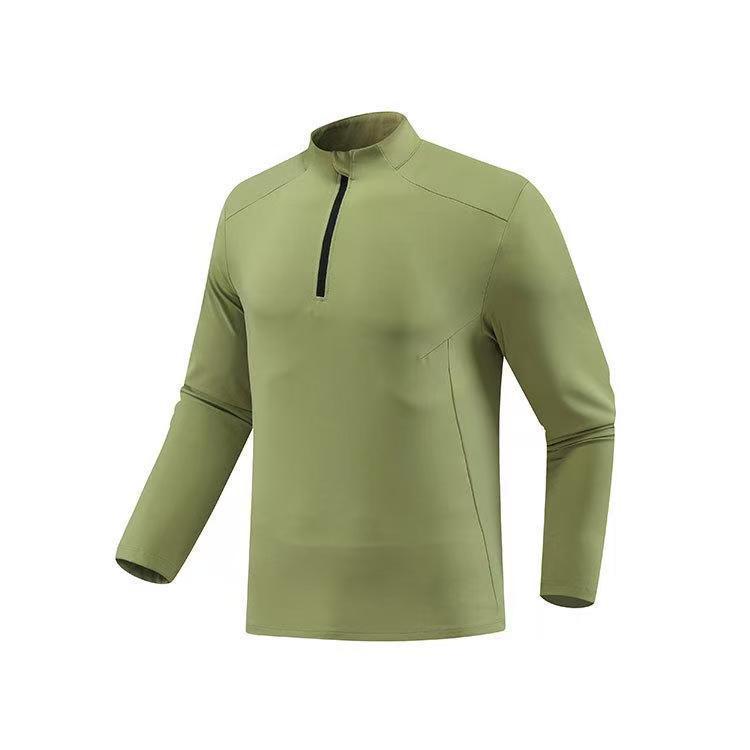 Men's Half-Zip Long-Sleeve Sports T-Shirt - Autumn/Winter Outdoor Casual Running & Fitness Top