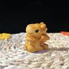 Cute Dragon Statue 1.69" Cliff Cypress Wood Carving Small Dinosaur Animal Figures Handicrafts Book Nook Home Decor Birthday Gift