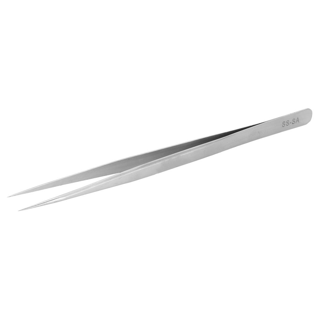 Stainless Steel Eyelash Extensions Tweezers Straight Pointed Tweezers for Nail Art(SSSAThin Handle Tweezer )