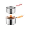 304 Stainless Steel Frying Pot with Wooden Handle
