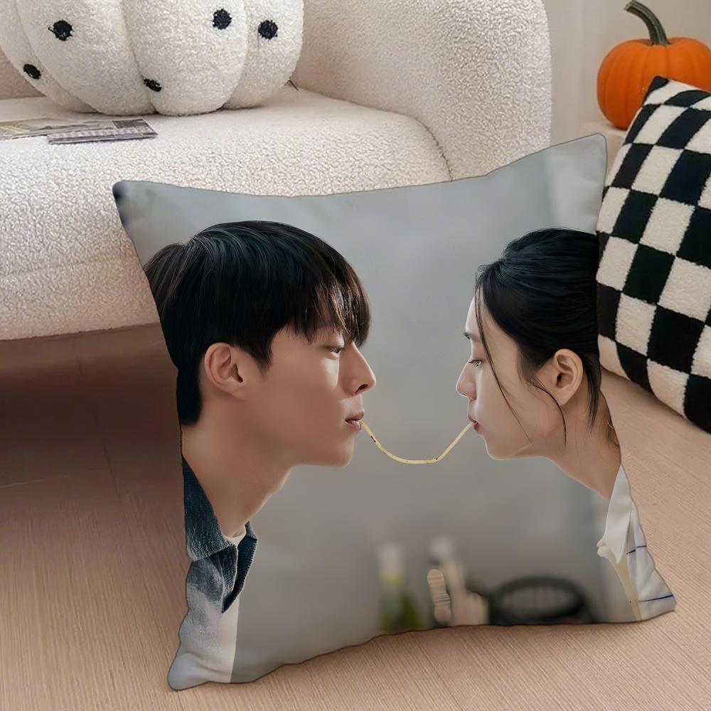 KDrama Fans Gift of Casual DDynamite Kiss Cushion Cover Linen Pillow Case Soft Breathable Protective Couch Room Decoration