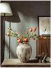 Wabi-Sabi Style Unglazed Terracotta Vase with Floral Design for Retro Living Room or Dining Table Decor