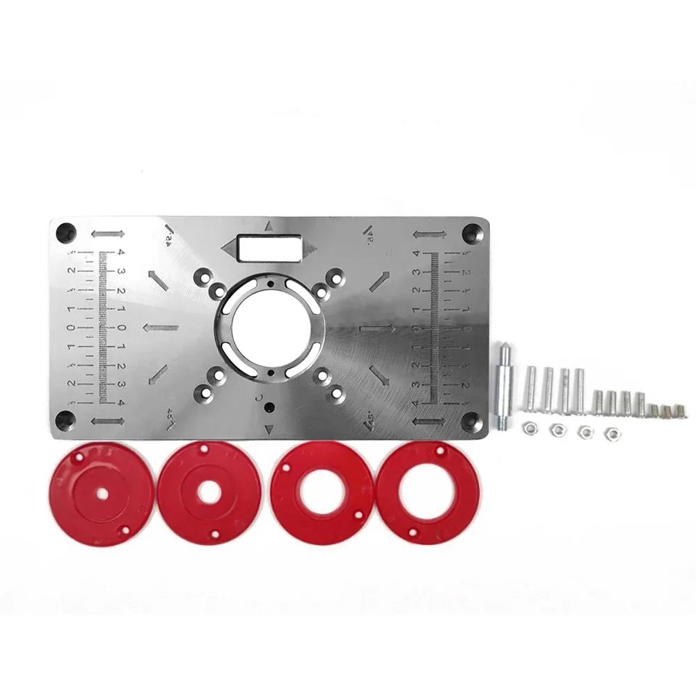 Carpinte Router Table Insert Plate Woodworking Benches Table Saw for Multifunctional Wood Plate Machine Engraving 4 Rings Tool