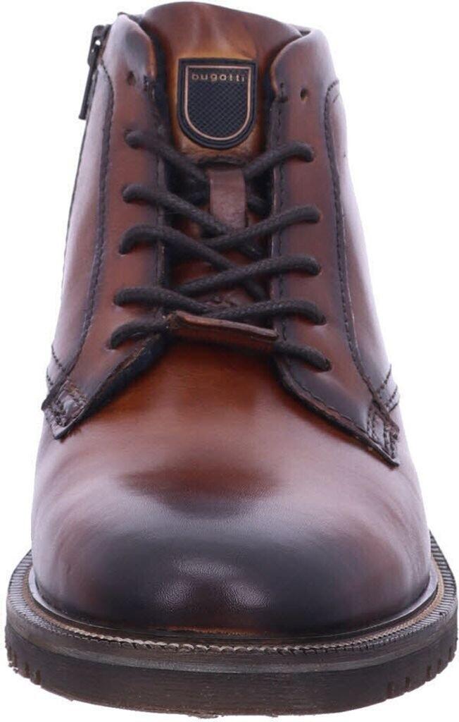 Ботинки Bugatti на шнуровке коричневого цвета из гладкой кожи с теплой подкладкой и застежкой на молнию