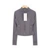 LULULACIE Women's Gold Zipper Stand-up Collar Slim Fit Sports Jacket