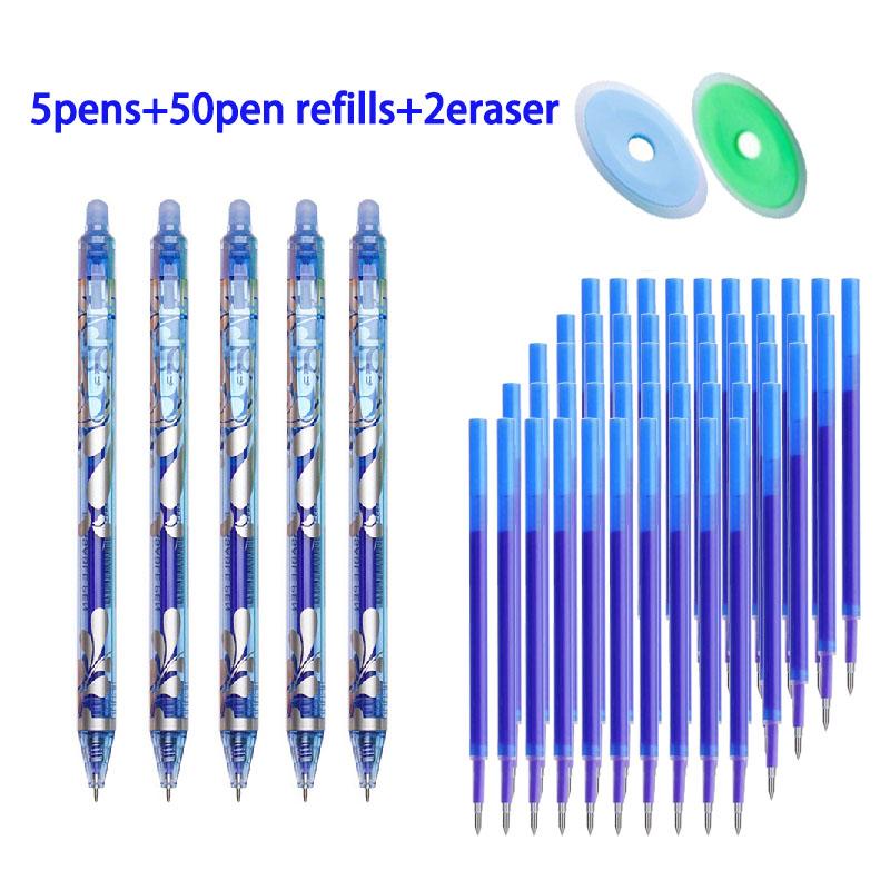 0.5mm Erasable Gel Pens Set 6colors Refill Rod Magic Ink Erasable Pen Washable Handle Office Writing Student School Stationery