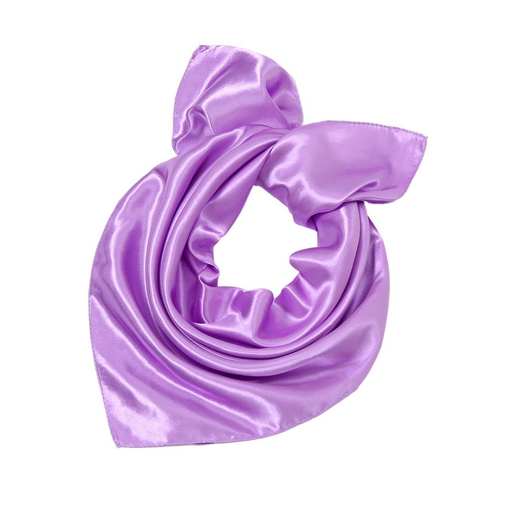 Women New Plain Satin Solid Color 60x60cm Square Scarf Girl Simulation Silk Performance Small Scarves Best Party Gift
