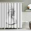 Gothic Statue Shower Curtain Dark Academia Backdrop Vintage Wall Tapestry Home Decor Ethereal Halloween Party Decoration Artisti