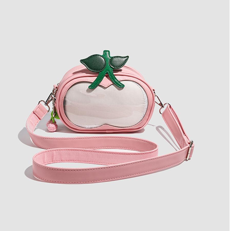 

Creative Women s Ita Bag,original Cute Kawaii Cherry Shape Street Harajuku Girl Crossbody Bag Clear Y2k Lolita Sweet Handbag Sac 20x9x13cm розовый