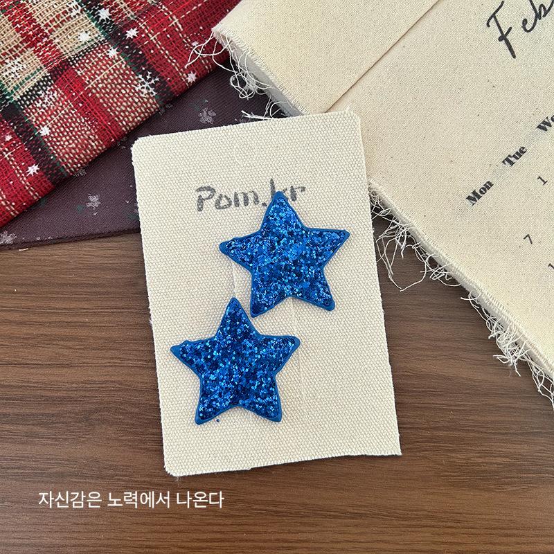 Neuer Süßer und Niedlicher Kinderstil Feiner Glitzernder Fünfzackiger Stern Herz Mode Haarspange Paillettenstern Gebrochene Haarspange Mädchen Haaraccessoire