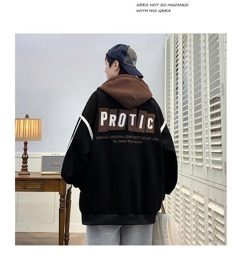 Hooded Casual Baseball Jacket for Teen Boys and Men's 2024 Stylish Outerwear