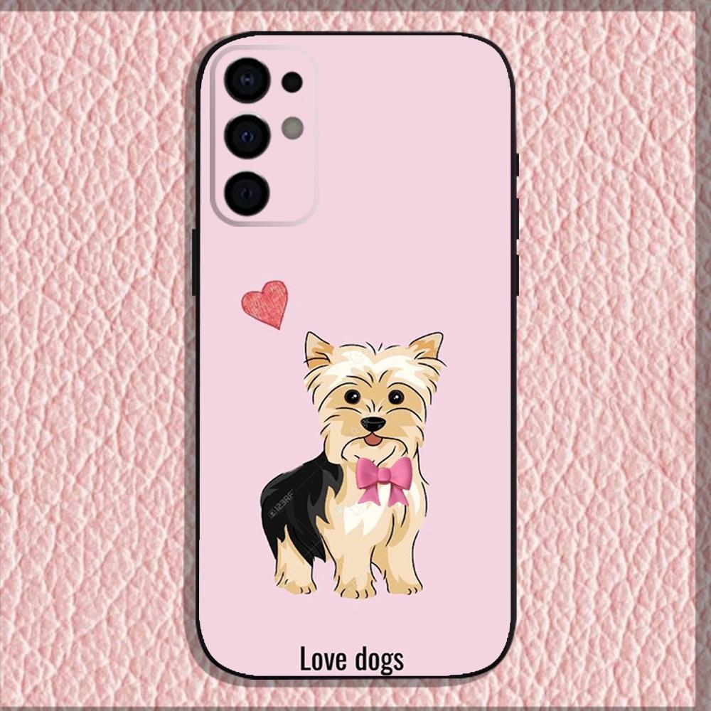 Pet Cute Dog Yorkshire Terrier Phone Case For Samsung S24,S21,S22,S23,S30,Ultra,S20,Plus,Fe,Lite,Note,10,9,5G Black Soft Shell