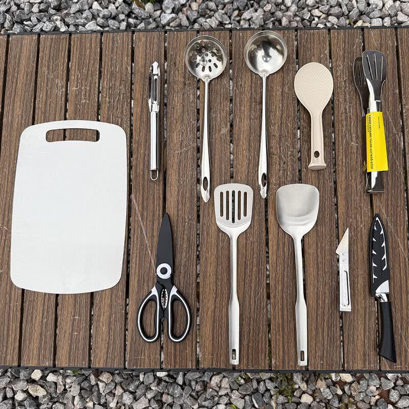 Portable Stainless Steel Camping Cookware Set