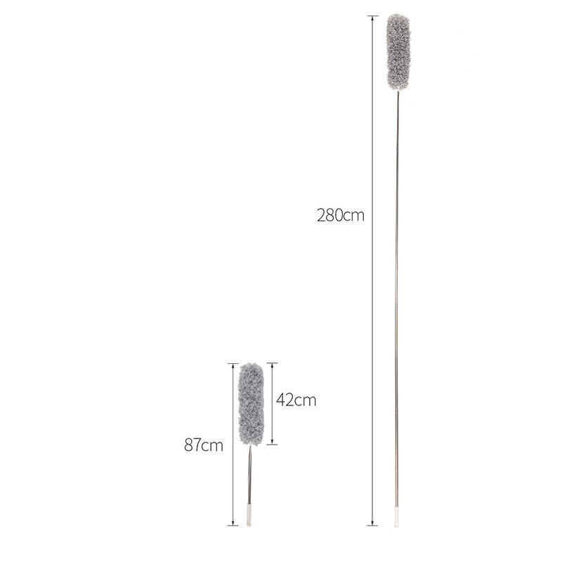 4in1 280cm Adjustable Telescopic Bending Duster Brush Feather Dust Cleaner Car Furniture Gap Cleaning Brush Dust Removal Tool