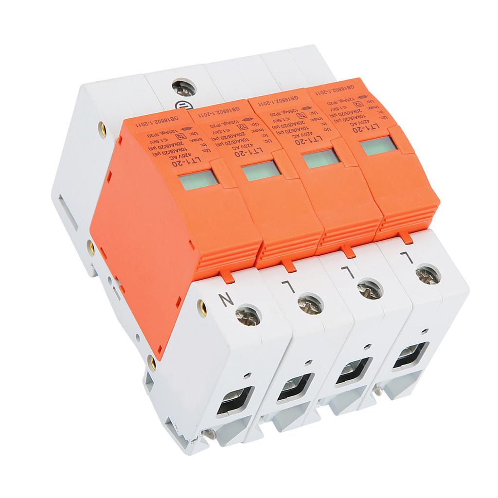4P 20kA 420vAC House Protective Low voltage Arrester Device