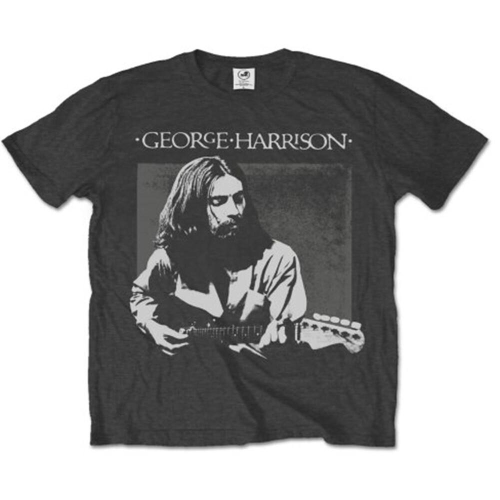 Men s George Harrison Live Portrait Slim Fit T-shirt Charcoal Unisex T-Shirt XXXL