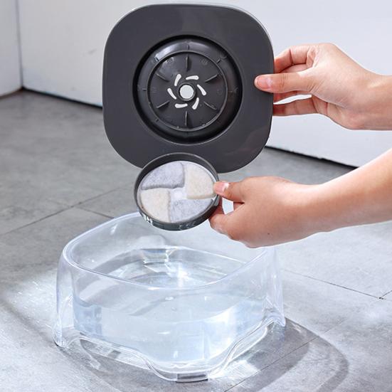 Floating Bowl Transparent Pet Water Dispenser 2000ML Large Capacity Suspended Plate Design Stable Water Surface Pet Dish