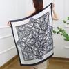 Silk-Feel 90x90 Women's Korean Style Spring/Summer Versatile Printed Square Scarf