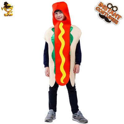 Kids Halloween Spoof Hot Dog Costume Funny Food Hot Dog Party Cosplay Costume Cosplay
