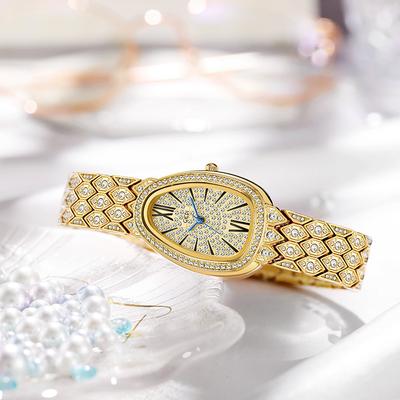 Serpentine Gypsy Star Steel Belt Women'S Watch Light Luxury Full Diamond Alloy Watch Women'S Versatile Quartz Watch