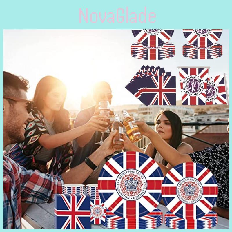 King Charles Iii Union Jack Disposable Party Supplies For Birthday Celebration
