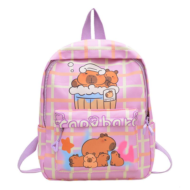 Capybara Childrens Cartoon Backpack With Lightweight Design For Kindergarten Students