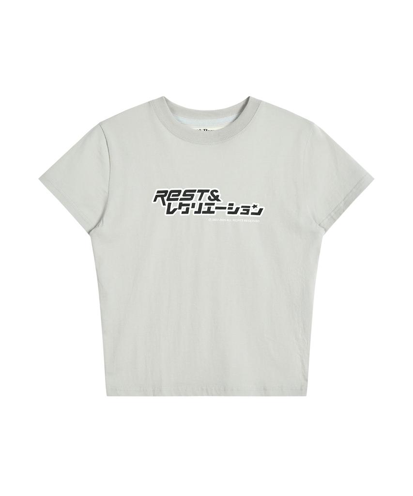 REST&RECREATION Anime Logo T-Shirt - Gray