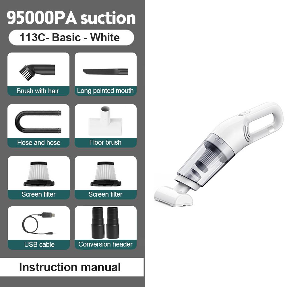 Portable Powerful Vacuum Cleaner Home Office Cleaner Wet  Dry Usb Rechargeable 95000pa Suction Power Car Handheld Vacuum Cleaner