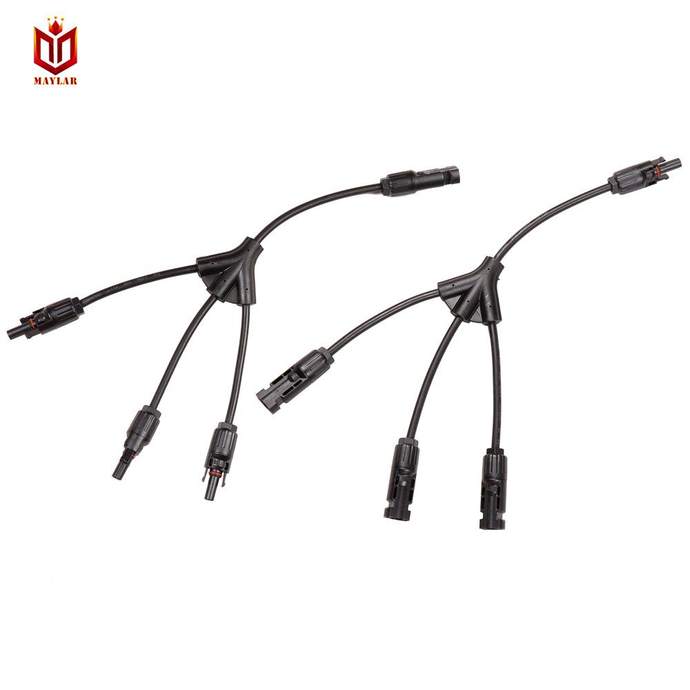 4-Wege MC4 Solar-Verzweiger Y-Typ, 3 auf 1 mit Kabel, Wasserdicht.