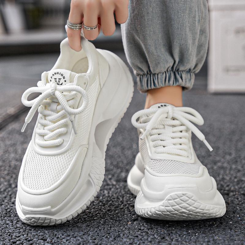 Fashion Sneakers Mens Summer Thick-Soled Heightening Running Shoes Mesh Breathable Lightweight Mesh Shoes Zapatillas deportivas hombres