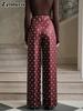 Wide Leg Pants for Women - Dot Casual High Waist Trousers
