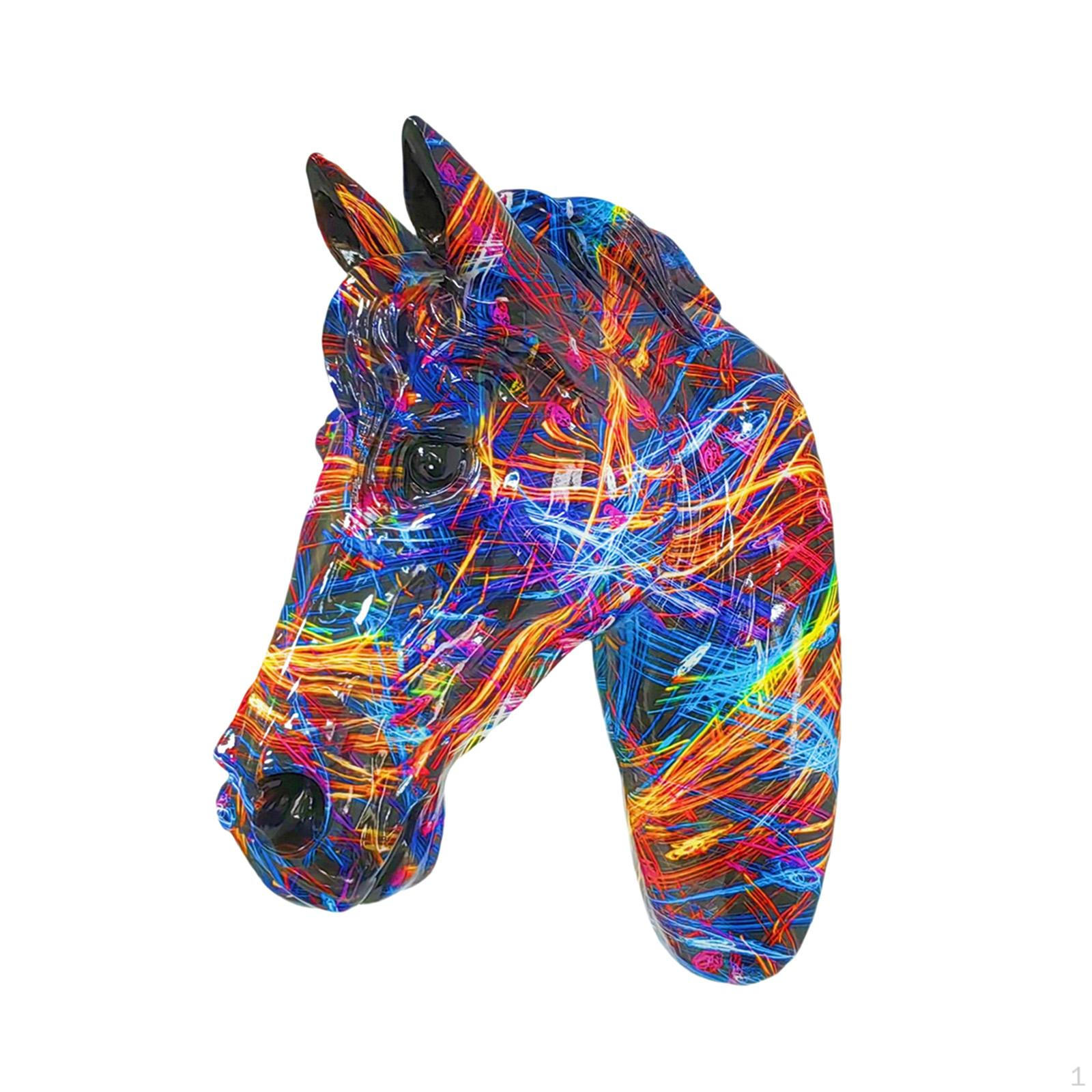 

Голова лошади, настенная скульптура, фигурка животного, современный художественный орнамент из смолы, подвесное искусство для Style B