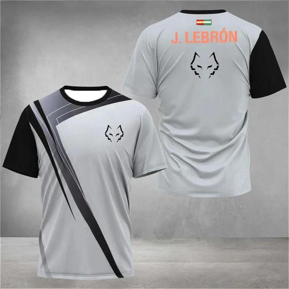 Sommer Ny Mote Herre og Dame 3D-trykt T-skjorte Pustende Kortermet Badminton Tennis Treningsklær Rundhals T-skjorte