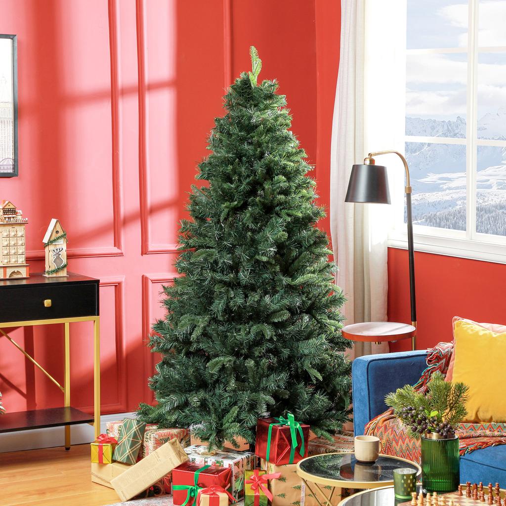 Artificial Christmas Tree 180cm with 1061 Branches and Metal Base, Green
