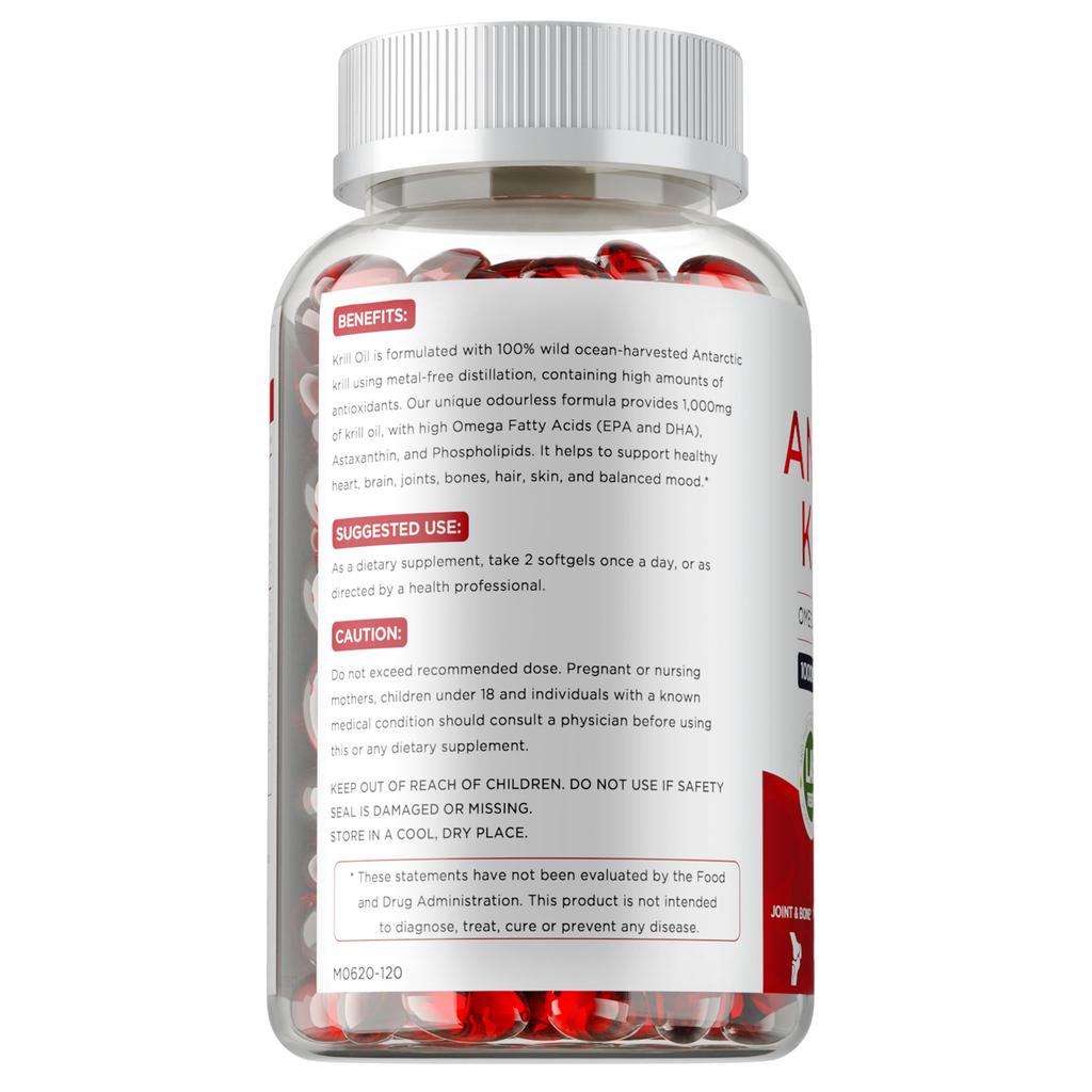 Olej z kryla antarktycznego 1000 mg - z kwasami Omega-3 EPA, DHA, astaksantyną i fosfolipidami