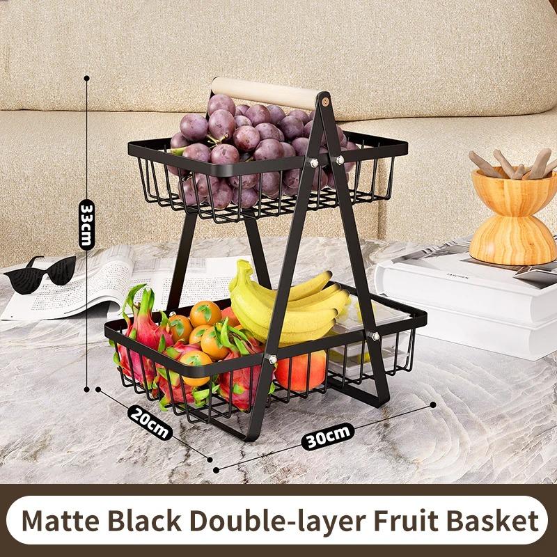 

1PC Multi-Layer Fruit Basket Kitchen Empty Mesh Portable Storage Basket Living Room Dry Fruit Snacks Storage Rack