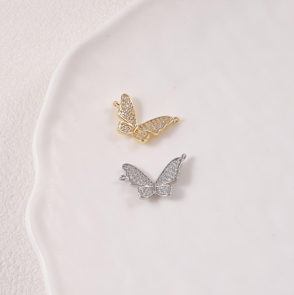 Light Luxury Two-Tone Butterfly Pendant Necklace - Gold & Silver Fashion Accessory for Women