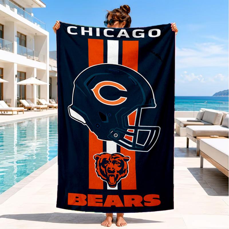 Chicago Bears  Beach Towel, Quick-drying, Easy to Care for, Suitable for Both Fitness and Beach Vacations,Sports Essential