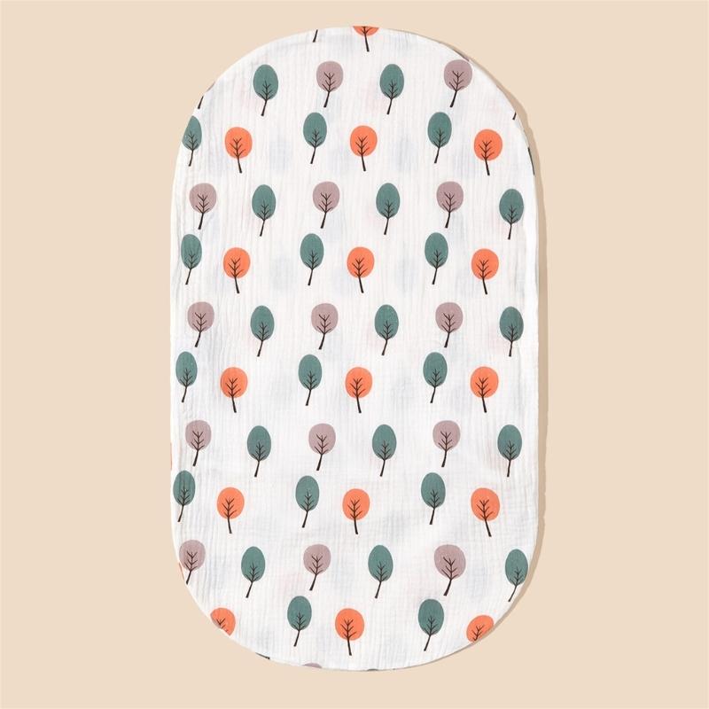 Baby Wickelkorb Laken Weicher Ovaler Stubenwagen Matratzenbezug für Baby Gitterbett Korb Waschbarer Baumwoll Wickelbezug