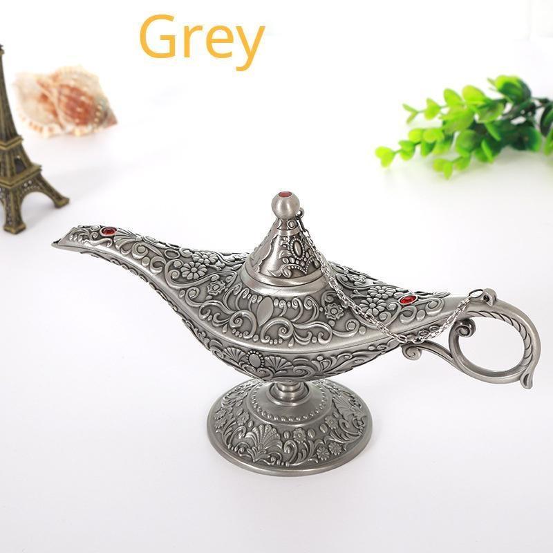 

Лампа Традиционная Сказочная Волшебная Лампа Желания Джинна Ретро Чайник Домашний Декор Аксессуары Ремесла серый