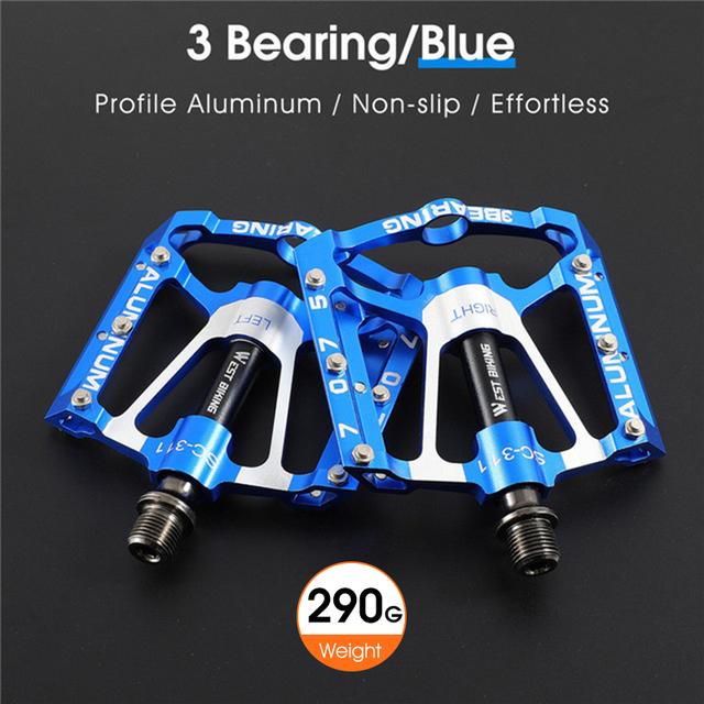 WEST BIKING Bicycle Ultralight Pedal 3 Bearing Pedals Aluminum Alloy CRMO Cycling Footboard for BMX MTB Bike Pedals Accessories
