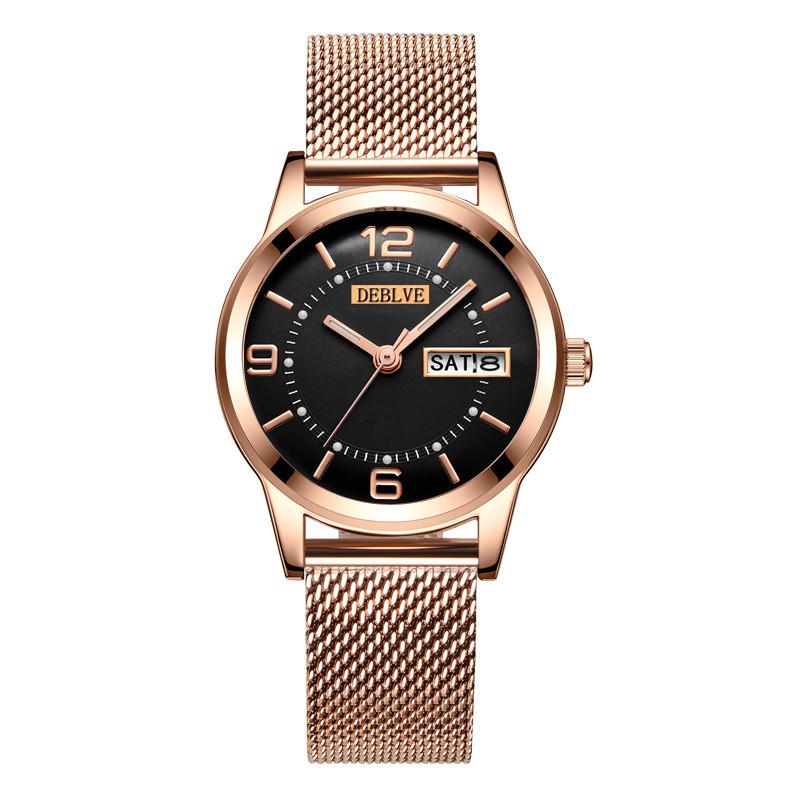 Ladies Watch Calendar Fashion Casual Alloy Steel Strap Quartz Watch
