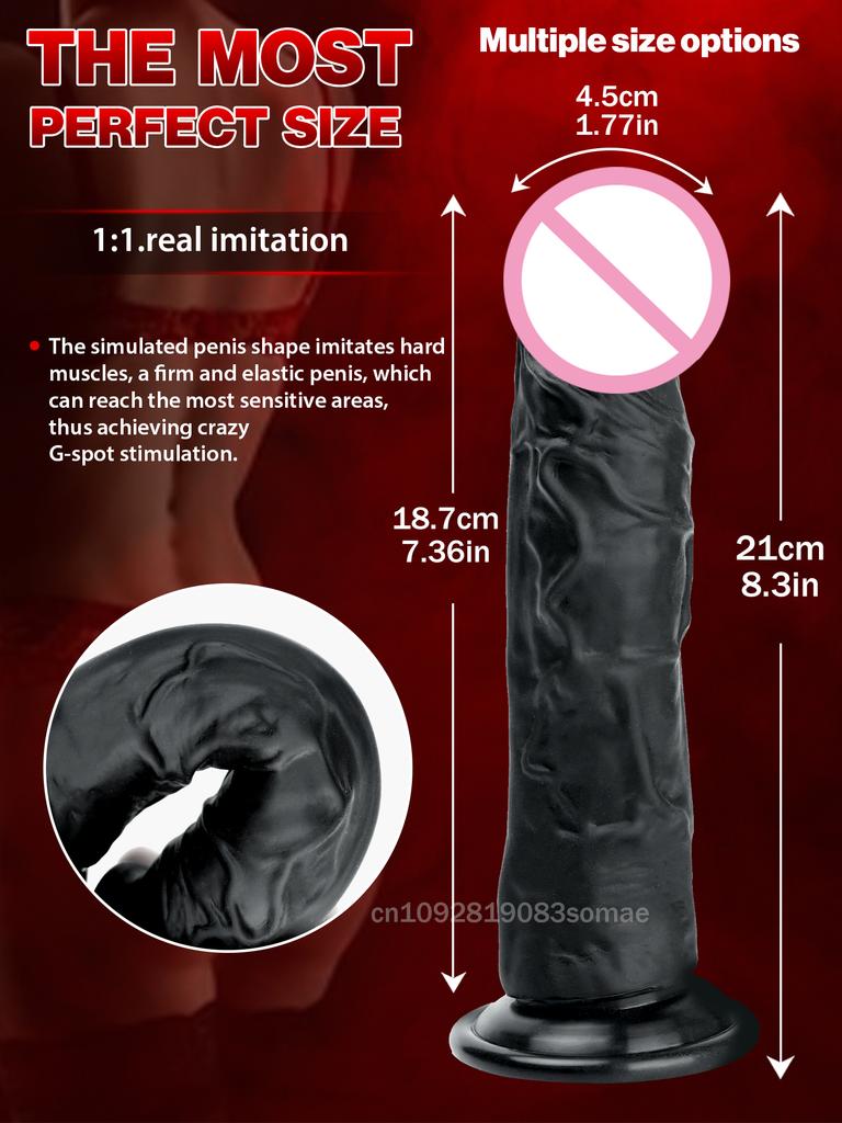 Realistic Dildo for Women Silicone Beginner G-spot Anal Stimulation Dildo with Strong Suction Cup for Adult Sex Toy Masturbator
