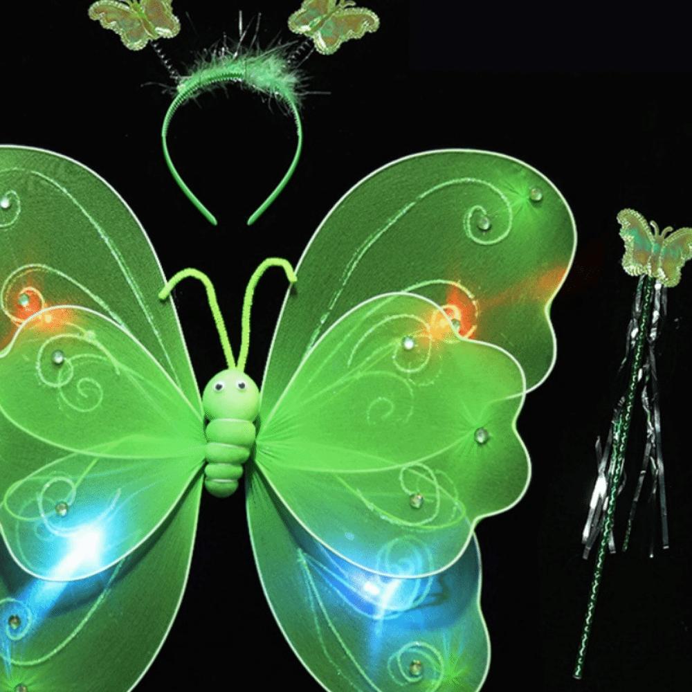 Funny Glowing Butterfly Wings Luminous Princess Dress Costume  Birthday Gift